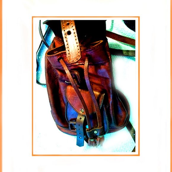 New Rare & Unique High End Leather Backpack Made in Italy main image 5